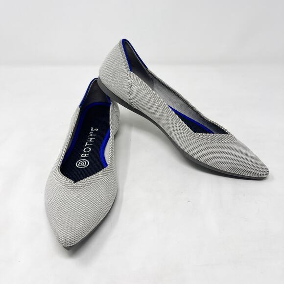 [Rothy’s] The Point Birdseye Gray Slip On Washable Ballet Flats Pointed Toe 6.5 - Picture 7 of 12